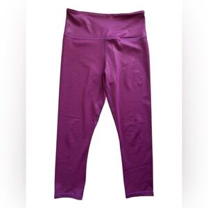 Ziya Active Plum Purple Metallic Leggings Hi Rise 7/8 Size 4 Yoga Gorpcore Crop